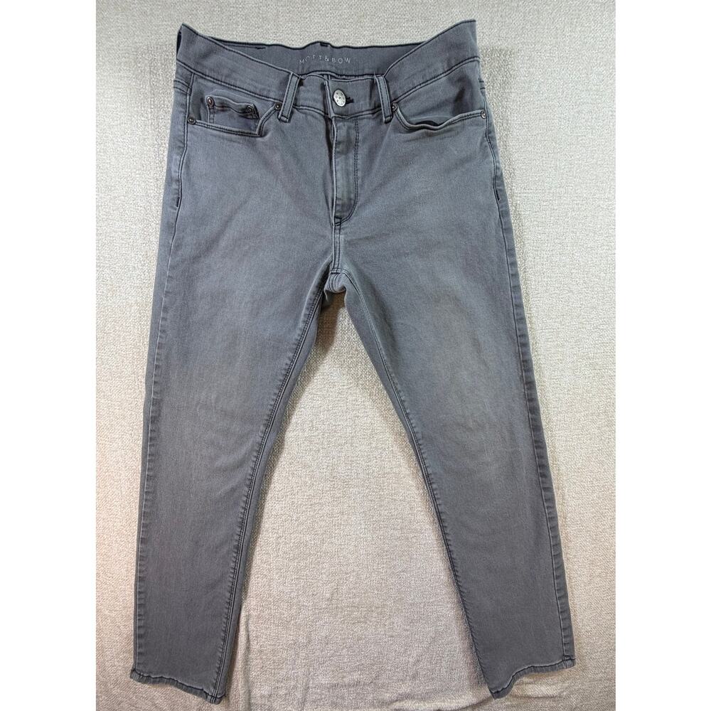 Mott&Bow Men's Gray 31x30 Slim Fit Stretch Denim Jeans Pants Casual Designer